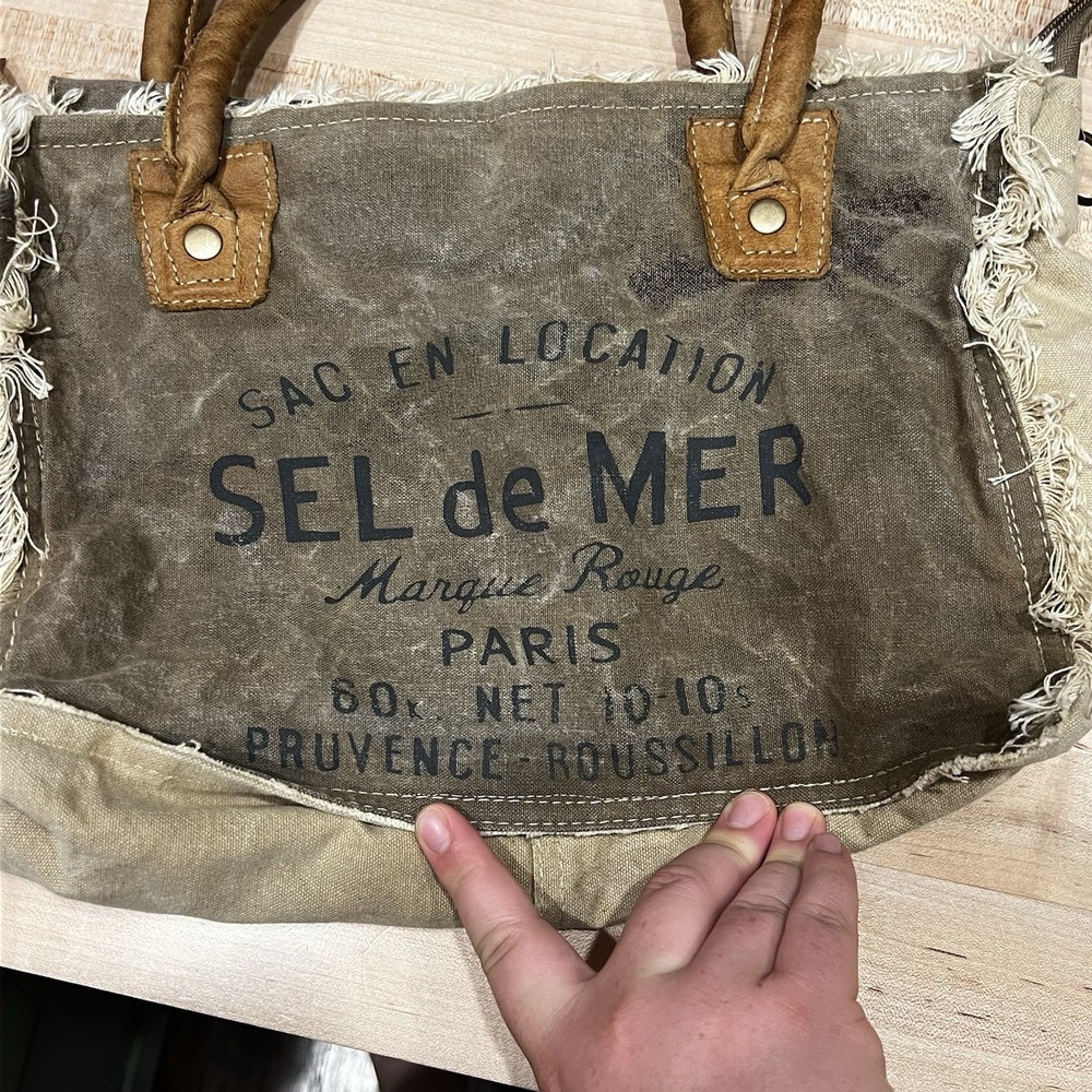 Myra Bags Canvas Hand Bag Sel De Mer Upcycled Purse - Picture 2 of 9